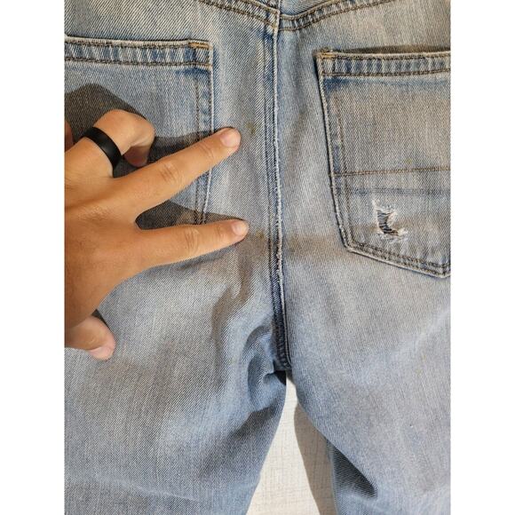 American Eagle Mom Jeans Womens 4 Light Blue Wash High Rise Stretch Distressed - Picture 6 of 10